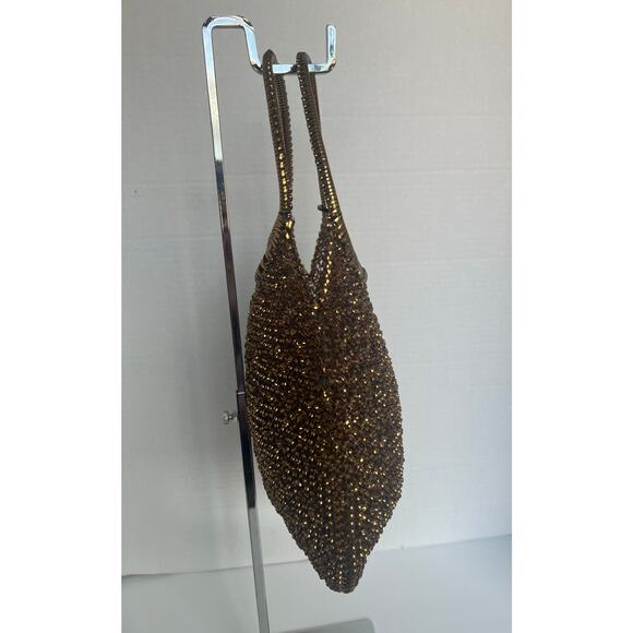 Anteprima Wire Gold and Brown Bronze Shoulder Tote Bag Purse - Picture 3 of 11